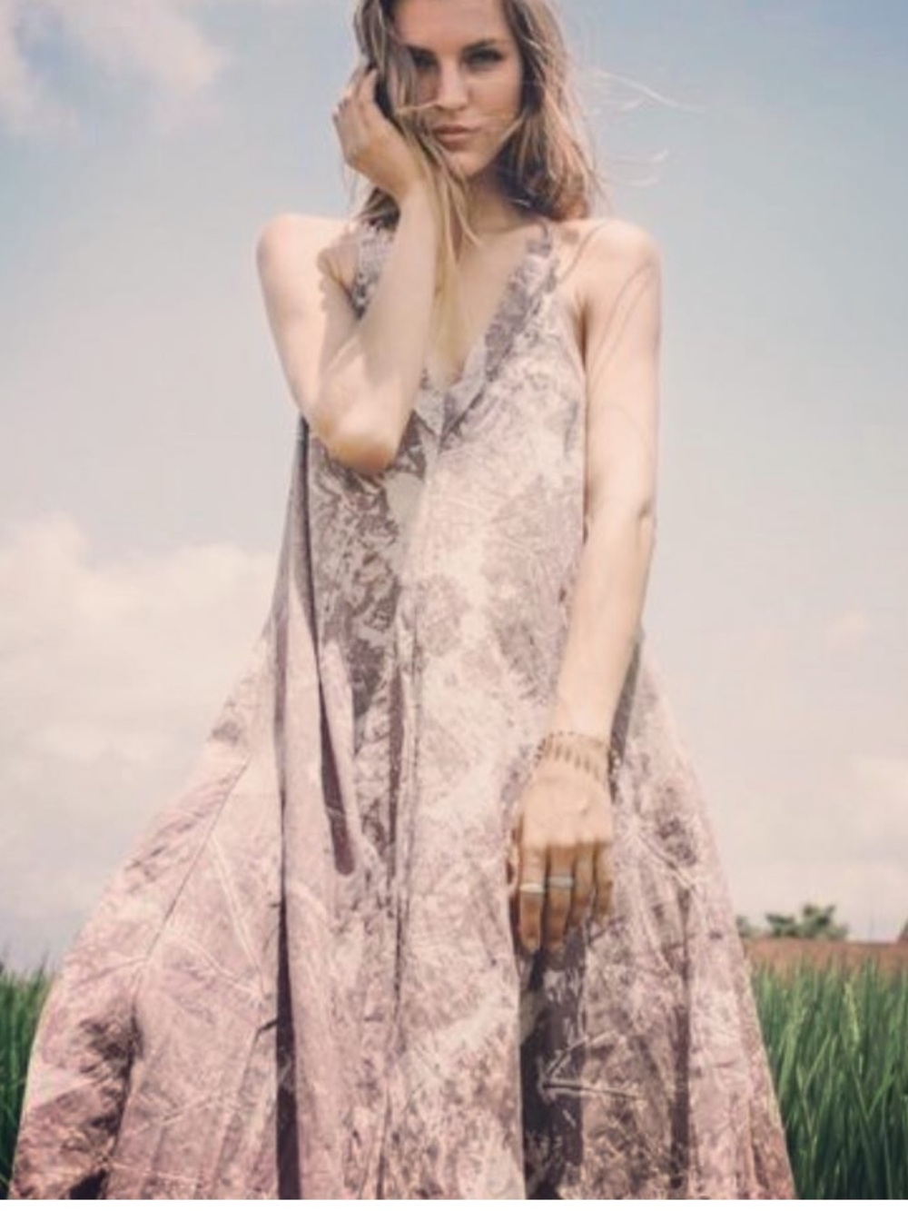 Lost & Found by J Friedman Maldives Pink Palm Leaf Cotton Beach Dress one Size - Picture 2 of 12
